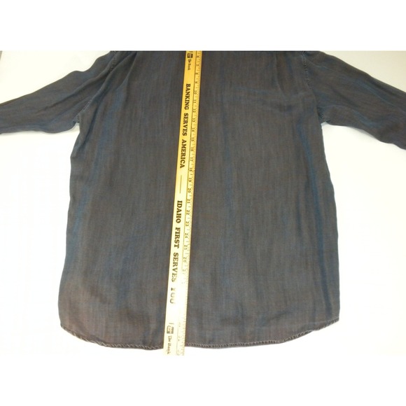 Haupt Germany Shirt Mens XL Blue Tinted Denim Chambray Button Down Long Sleeve - Picture 11 of 14